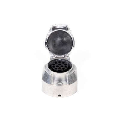 Gniazdo do przyczepy PRUFTREX 13-PIN 12V Alu + uszczelka, GNPRUC002