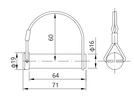 Uchwyt zawiasu do burt PRUFTREX zdejmowany, grubość 4 mm wymiary 50x30x38,5 mm,  ZUPRUA003