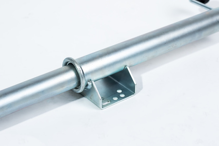 Koło podporowe PRUFTREX automatyczne, średnica rury 60 x 4 mm, obciążenie 250 kg, wymiary koła 200x60 mm, pełna guma, KPPRUA003