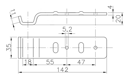 Zapinacz burtowy PRUFTREX obciążenie 690kg montaż 5,2mm, ZAPRUA001