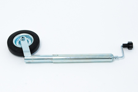 Koło podporowe PRUFTREX Średnica rury 48x2.5 mm Obciążenie 150kg Wymiary koła 200x50 mm Pełnogumowe KPPRUB003