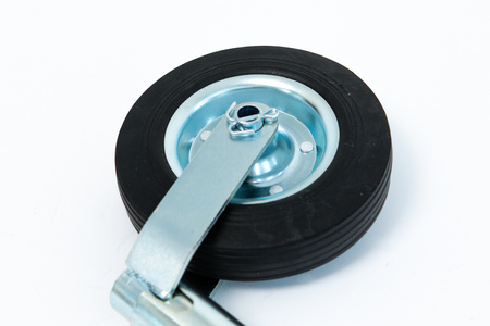 Koło podporowe PRUFTREX Średnica rury 48x2.5 mm Obciążenie 150kg Wymiary koła 200x50 mm Pełnogumowe KPPRUB003