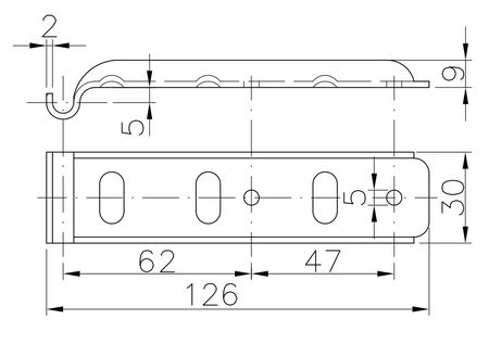 Zamek burtowy z zapinaczem PRUFTREX Wymiary 210x37x82 mm Obciążenie 900kg ZCPRUA003