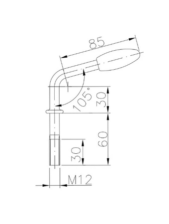 Korba uchwytu obejmy PRUFTREX Gwint M12 KTPRUA001