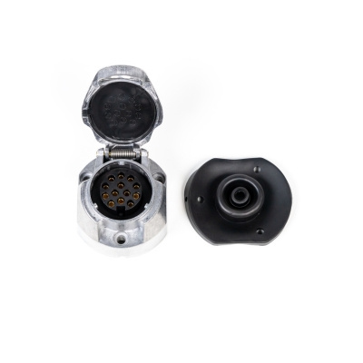 Gniazdo do przyczepy PRUFTREX 13-PIN 12V Alu + uszczelka, GNPRUC002