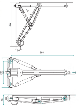 Podpora wykręcana PRUFTREX obrotowa głowica SW19 z otworem 5 mm, obciążenie 1000 kg, PWPRUB001