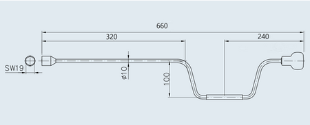 Korba do podpory PRUFTREX średnica 10 mm, długość 660 mm, PBPRUA001