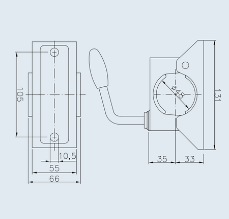 Obejma koła podporowego PRUFTREX PREMIUM średnica rury 48 mm, obciążenie 250 kg, KOPRUB002